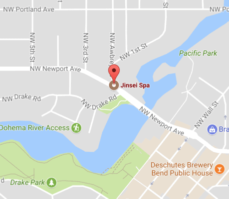 Google Maps Location Jinsei Spa, Bend Oregon